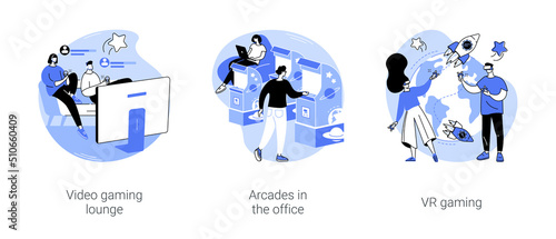 Office life entertainment isolated cartoon vector illustrations se