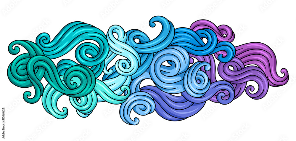 Background with wave line curls. Color striped texture. Background with wave line curls. Color striped texture.