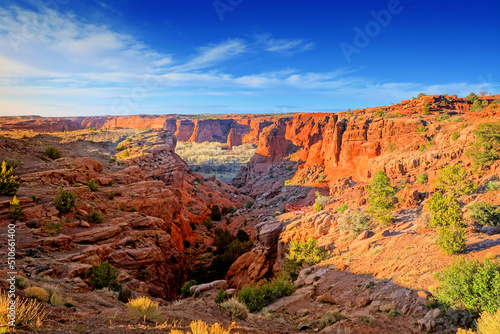 Obraz na plátně Late day light over the beautiful Canyon de Chelly National Monument, Arizona, U