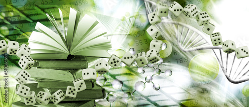 Tableau sur toile Dice placed in the form of a continuous chain