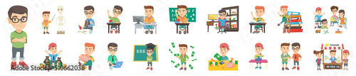 Kids learning math and science.