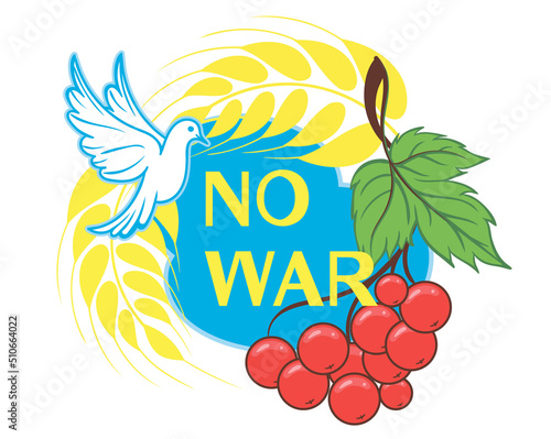 Stop War in Ukraine, No war in Ukraine vector poster. Vector illustration of the conflict between Russia and Ukraine