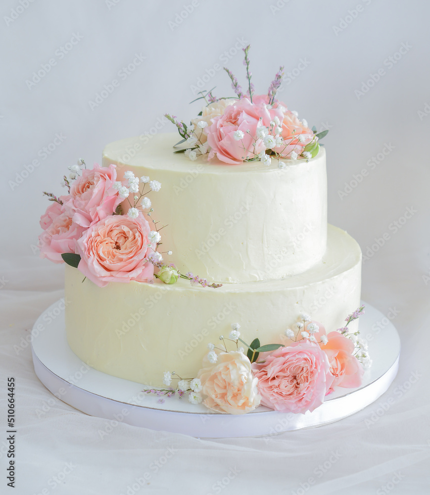 wedding cake with pink roses wedding cake with pink roses