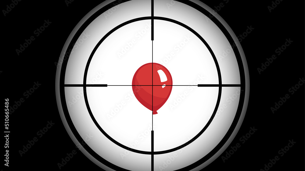 スコープを覗いて照準を合わせる完璧なエイムのイラスト_16:9