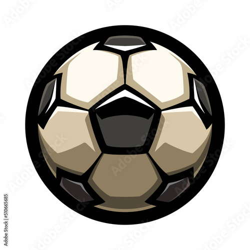 Soccer ball, football logo. Sport games. Sporting equipment. Emblem, badge.