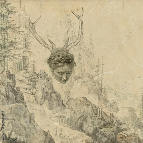 Wallpaper Mural Artemis looking over mankind's activities.  Torontodigital.ca