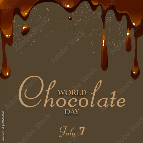 World Chocolate Day July 7. Simply chocolate day vector illustration.