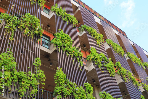 Green Eco Building in the City,Green architecture. photo