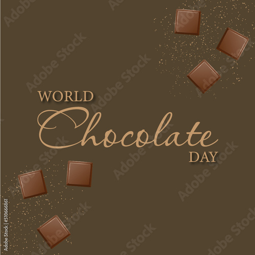 World Chocolate Day July 7. Simply chocolate day vector illustration.
