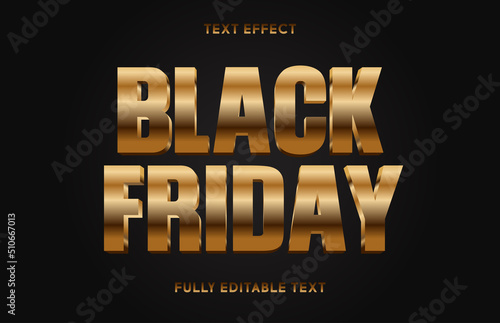 Black Friday Gold Text Effect Design Template