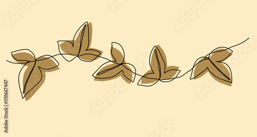 Simplicity ivy continuous line freehand drawing.