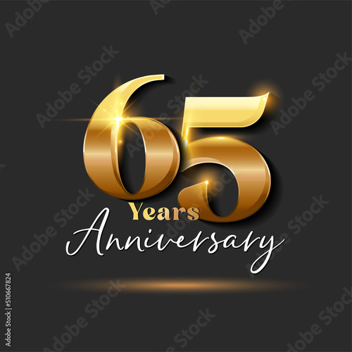 65 years Anniversary Gold Logotype number