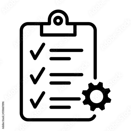 Gear and check list. Technical description icon