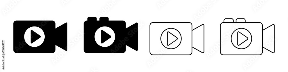 Video Camera icon vector set. Movie or Cinema illustration sign collection. Multimedia symbol. Video Camera icon vector set. Movie or Cinema illustration sign collection. Multimedia symbol.