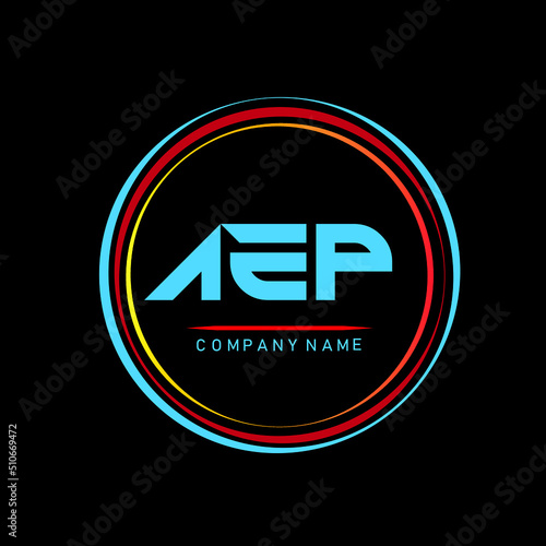 AEP,A E P Alphabet Letter Design With Creative Circle ,A EP Letter Logo Design, AEP Letter Logo Design On Black background, business and company, letter logo design for company