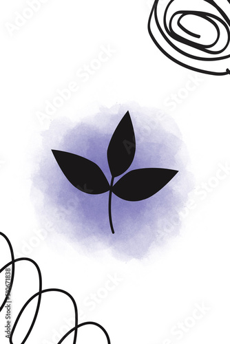 Boho watercolor background. Organic shapes, white background, invitation design, abstract.