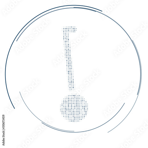 The gyroscooter symbol filled with dark blue dots. Pointillism style. Vector illustration on white background