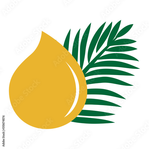 palms and  oil drop, logo icon