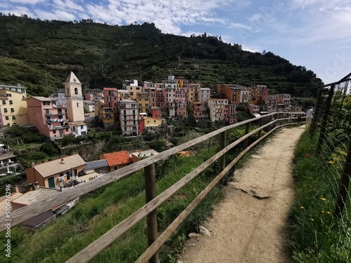 Manarola, Cinque Terre National Park, Liguria, Italy Town of Manarola, Liguria, Italy.View of the colorful houses along the coastline of Cinque Terre area. Liguria, Italy.