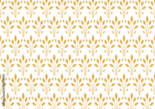 Luxury Wheat pattern. Abstract wheat vector background. Geometric damask texture.