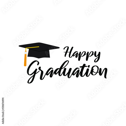 happy graduation typography typographic creative writing text image, modern style, simple
