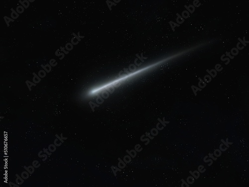 Tableau sur toile Meteor glowing trail in the atmosphere
