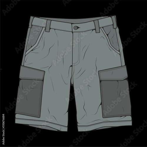 short pants color block drawing vector, short pants in a sketch style, trainers template, vector Illustration.
