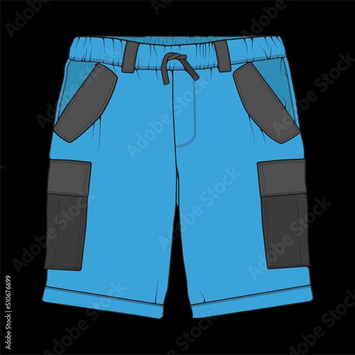 short pants color block drawing vector, short pants in a sketch style, trainers template, vector Illustration.

