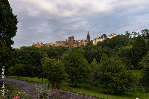Photo of the old town of Edinburgh and the castle from the newest part of the city