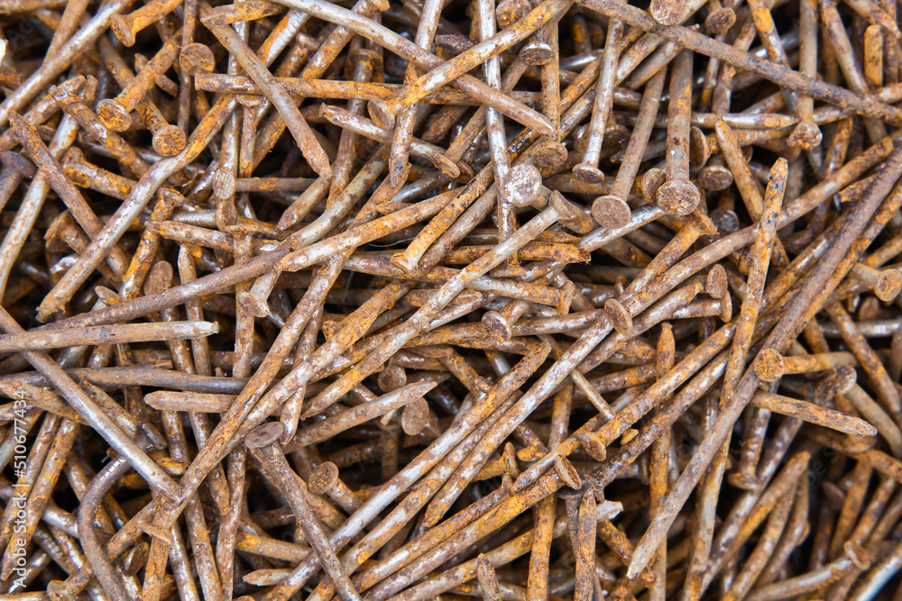Background texture of the old rusty nails close-up. Background texture of the old rusty nails close-up.