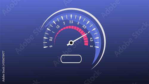 Schematic representation of a circular speedometer or other measuring device