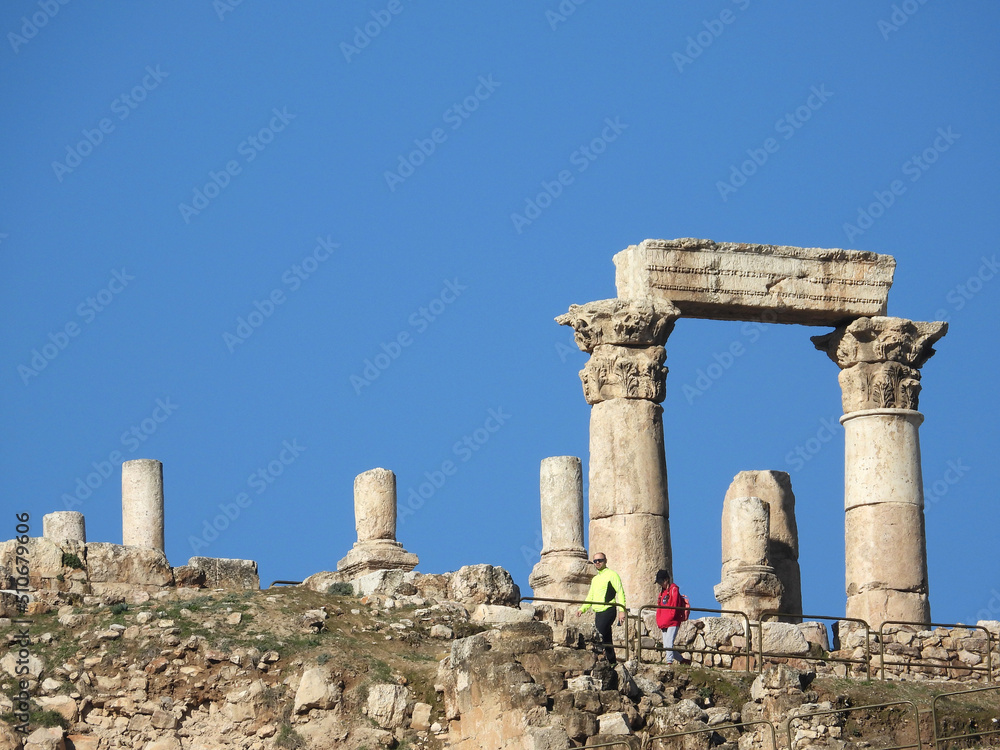 Amman citadel - jordan (Temple of Hercules - historical Roman building)