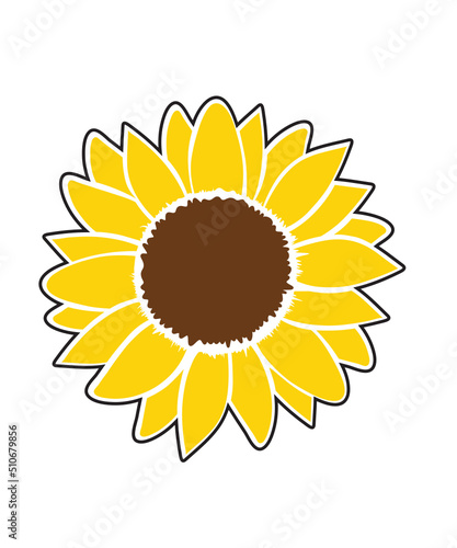 sunflower svg, flower svg, sunflower monogram svg, sunflower leopard svg, sunflower clipart, sunflower png, sunflowers svg, Half Sunflower

