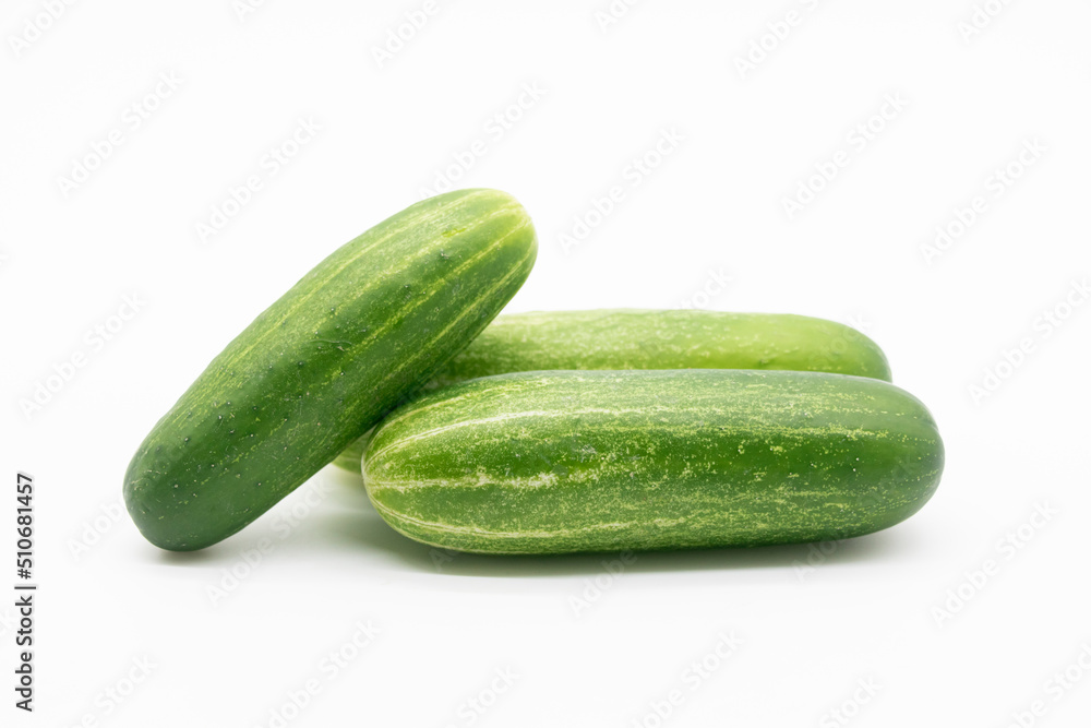 green cucumber over on white background. green cucumber over on white background.