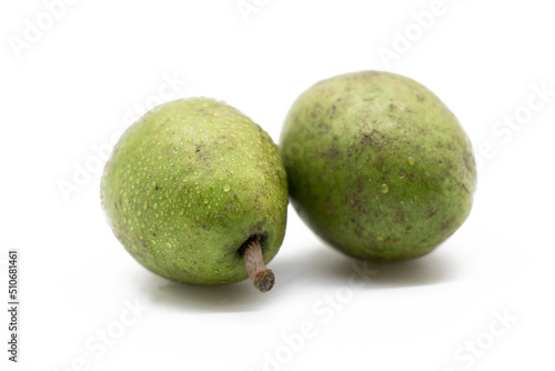 Green olive isolated on white background