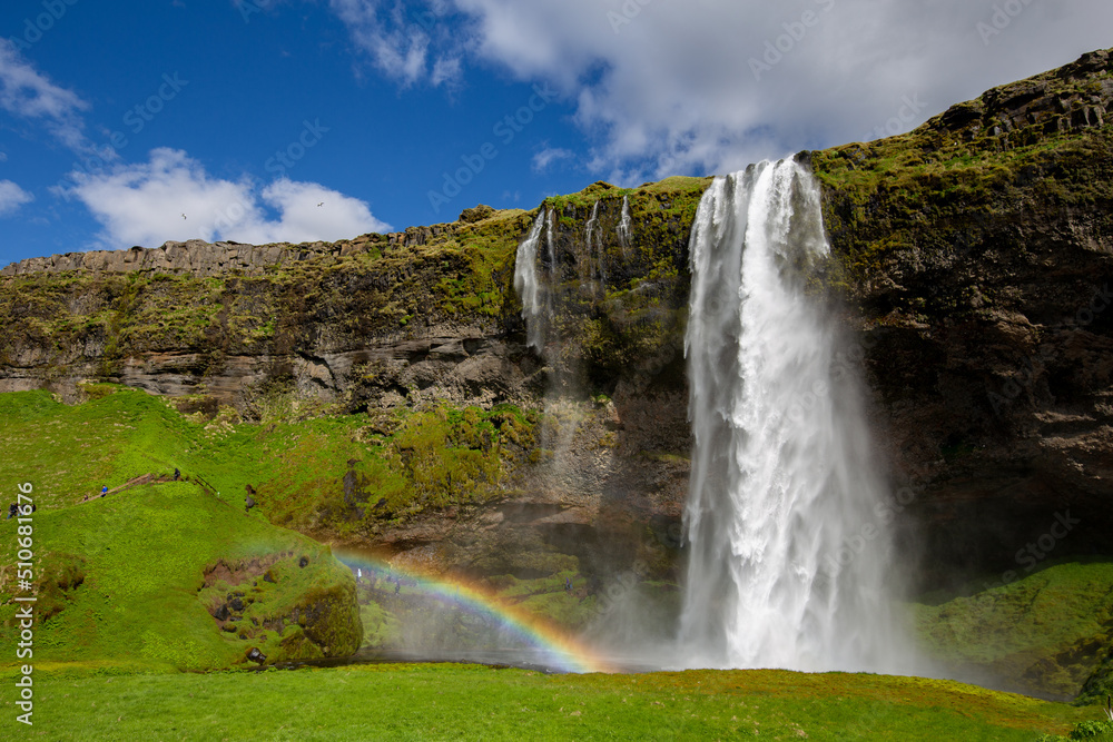 Seljalandsfoss Island Regenbogen Wasserfall Waterfall Iceland Rainbow Seljalandsfoss Island Regenbogen Wasserfall Waterfall Iceland Rainbow