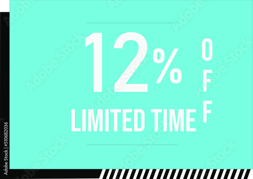 12 percent off with vector off square format