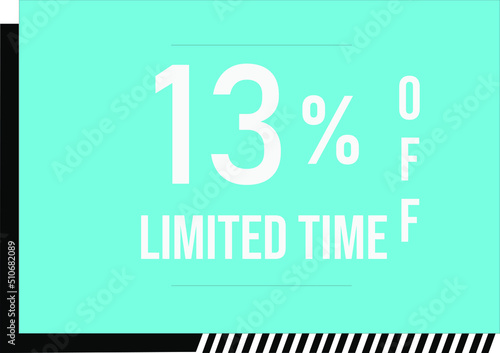 13 percent off with vector off square format