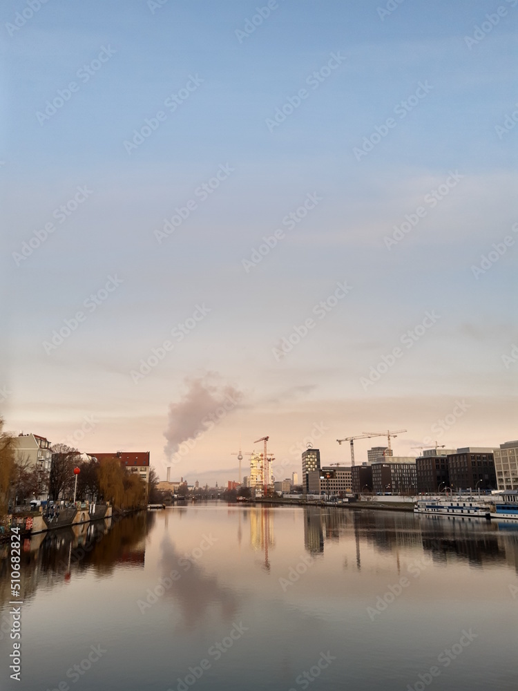 sunrise over the river Berlin Kreuzberg