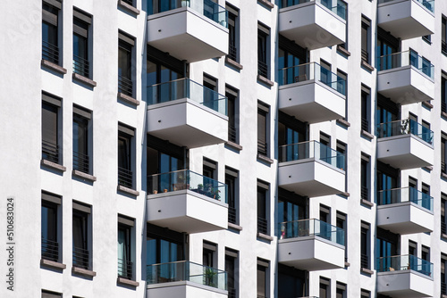 modern apartment building facade, residential real estate