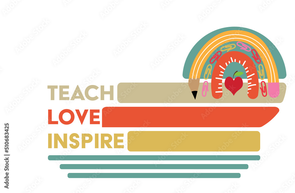 Teach Love Inspire VINTAGE svg png, teacher love inspire svg, teacher vintage retro svg png, Virtual Teacher, Funny Teacher svg, vintage
