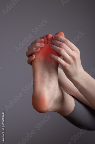 Toe pain, injury, arthritis, bunion, calluses concept High quality photo