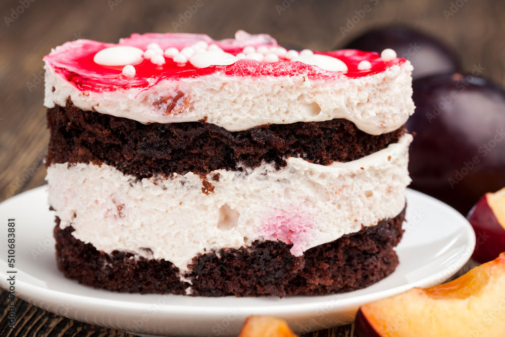 sweet layered red cake with cherry flavor sweet layered red cake with cherry flavor