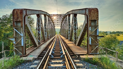 railway bridge over the river © Domaneantu
