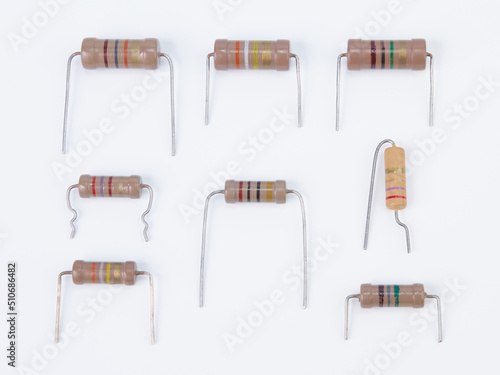 Wallpaper Mural Electronic components - resistors on white background. Color bar code. Torontodigital.ca