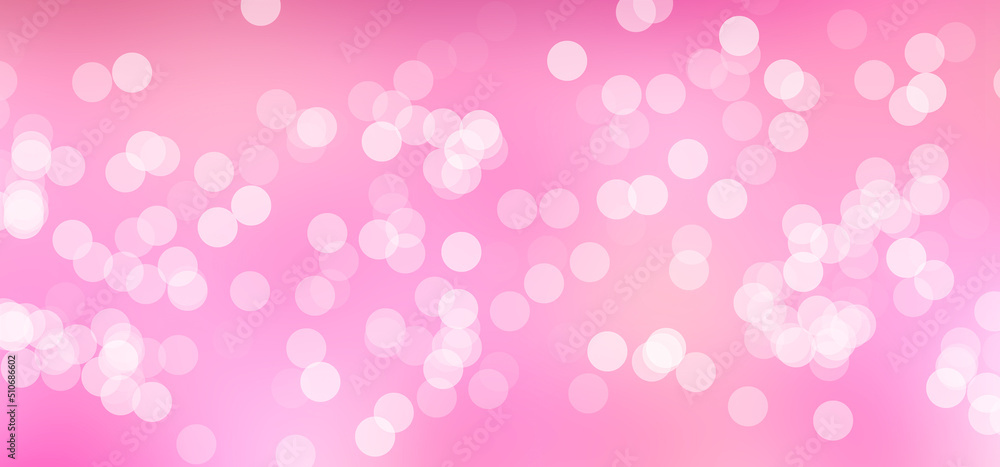 pink abstract background with bokeh shiny color glow lights twinkle bubbles, wallpaper presentation card cover