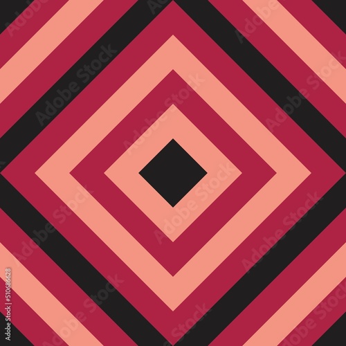 Red, black, and pink abstract geometric diagonal square background. Vector illustration.