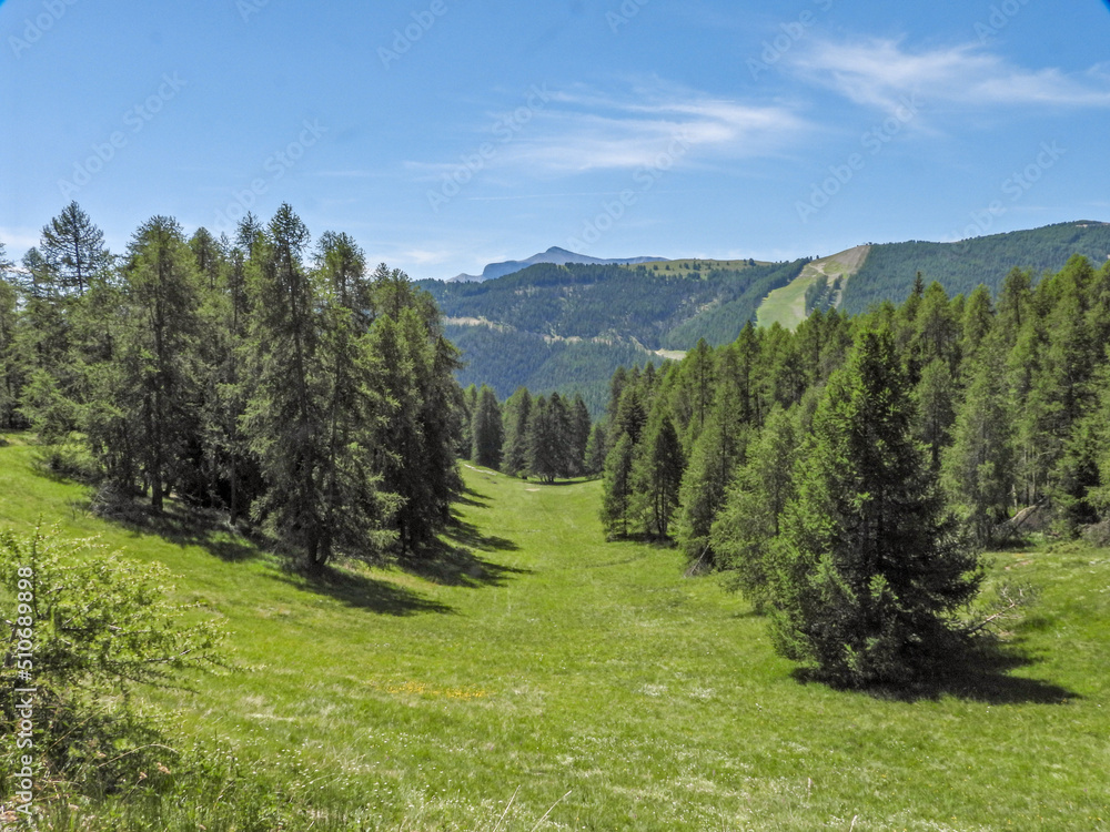 Paysage de montagne dans les Alpes du Sud à Auron