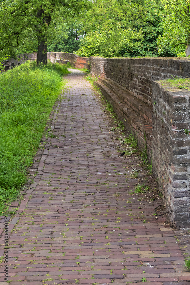 Picturesque medieval city wall (from the second half of the 13th century). Amersfoort, the Netherlands.