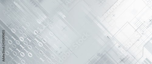 Quantum processing. Deep learning artificial intelligence. Future new technology  for business or science presentation